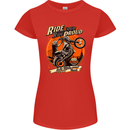 Ride Loud Ride Proud Motorbike Biker Womens Petite Cut T-Shirt Red