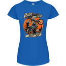 Ride Loud Ride Proud Motorbike Biker Womens Petite Cut T-Shirt Royal Blue