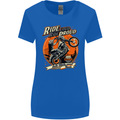 Ride Loud Ride Proud Motorbike Biker Womens Wider Cut T-Shirt Royal Blue