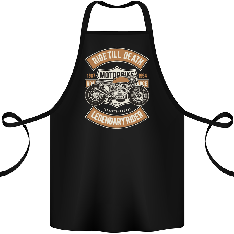 Ride 'Till Death Biker Motorcycle Motobike Cotton Apron 100% Organic Black