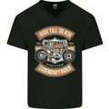 Ride 'Till Death Biker Motorcycle Motobike Mens V-Neck Cotton T-Shirt Black