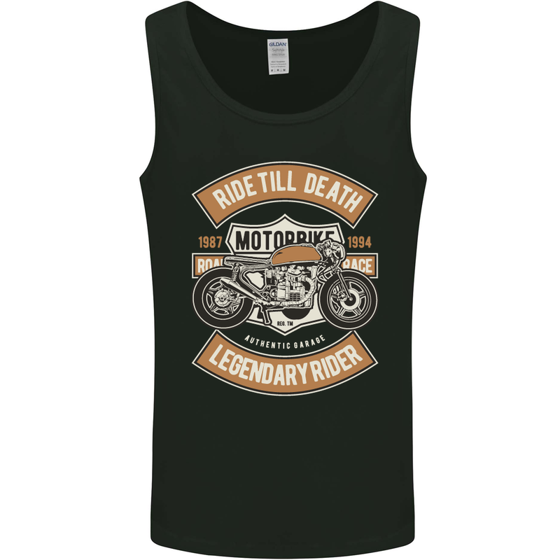 Ride 'Till Death Biker Motorcycle Motobike Mens Vest Tank Top Black