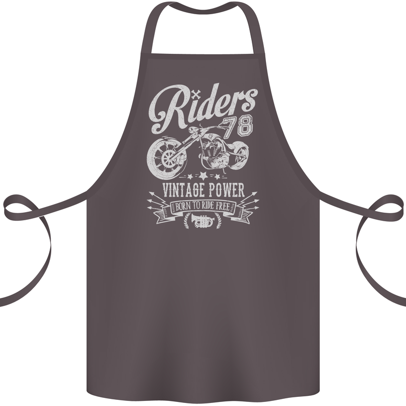Riders 78 Motorcycle Motorbike Biker Cotton Apron 100% Organic Dark Grey