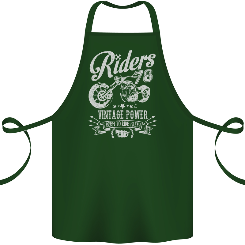 Riders 78 Motorcycle Motorbike Biker Cotton Apron 100% Organic Forest Green