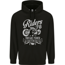 Riders 78 Motorcycle Motorbike Biker Mens 80% Cotton Hoodie Black
