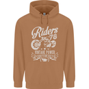 Riders 78 Motorcycle Motorbike Biker Mens 80% Cotton Hoodie Caramel Latte