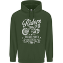 Riders 78 Motorcycle Motorbike Biker Mens 80% Cotton Hoodie Forest Green