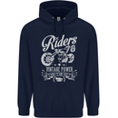 Riders 78 Motorcycle Motorbike Biker Mens 80% Cotton Hoodie Navy Blue
