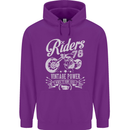 Riders 78 Motorcycle Motorbike Biker Mens 80% Cotton Hoodie Purple