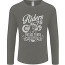 Riders 78 Motorcycle Motorbike Biker Mens Long Sleeve T-Shirt Charcoal