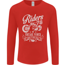 Riders 78 Motorcycle Motorbike Biker Mens Long Sleeve T-Shirt Red