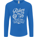 Riders 78 Motorcycle Motorbike Biker Mens Long Sleeve T-Shirt Royal Blue
