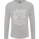 Riders 78 Motorcycle Motorbike Biker Mens Long Sleeve T-Shirt Sports Grey