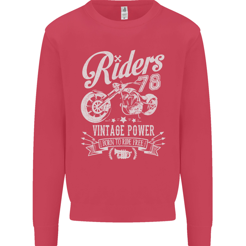 Riders 78 Motorcycle Motorbike Biker Mens Sweatshirt Jumper Heliconia