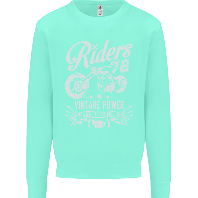 Riders 78 Motorcycle Motorbike Biker Mens Sweatshirt Jumper Peppermint