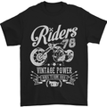 Riders 78 Motorcycle Motorbike Biker Mens T-Shirt Cotton Gildan Black