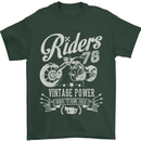 Riders 78 Motorcycle Motorbike Biker Mens T-Shirt Cotton Gildan Forest Green