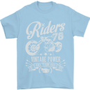 Riders 78 Motorcycle Motorbike Biker Mens T-Shirt Cotton Gildan Light Blue