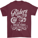Riders 78 Motorcycle Motorbike Biker Mens T-Shirt Cotton Gildan Maroon