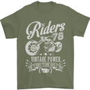 Riders 78 Motorcycle Motorbike Biker Mens T-Shirt Cotton Gildan Military Green