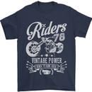 Riders 78 Motorcycle Motorbike Biker Mens T-Shirt Cotton Gildan Navy Blue
