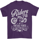 Riders 78 Motorcycle Motorbike Biker Mens T-Shirt Cotton Gildan Purple