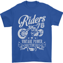 Riders 78 Motorcycle Motorbike Biker Mens T-Shirt Cotton Gildan Royal Blue