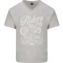 Riders 78 Motorcycle Motorbike Biker Mens V-Neck Cotton T-Shirt Sports Grey