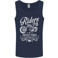 Riders 78 Motorcycle Motorbike Biker Mens Vest Tank Top Navy Blue