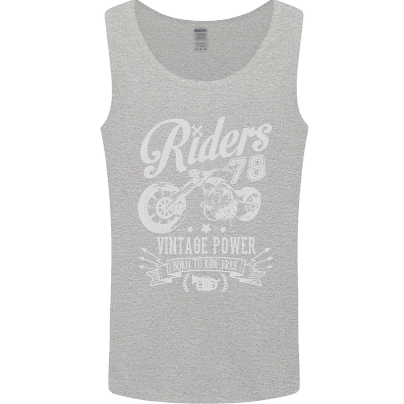Riders 78 Motorcycle Motorbike Biker Mens Vest Tank Top Sports Grey