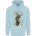 Riders Inc Motorcycle Cafe Racer Biker Bike Childrens Kids Hoodie Light Blue