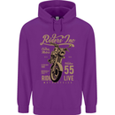 Riders Inc Motorcycle Cafe Racer Biker Bike Childrens Kids Hoodie Purple