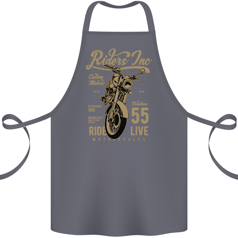 Riders Inc Motorcycle Cafe Racer Biker Bike Cotton Apron 100% Organic Steel