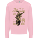 Riders Inc Motorcycle Cafe Racer Biker Bike Kids Sweatshirt Jumper Light Pink