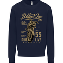 Riders Inc Motorcycle Cafe Racer Biker Bike Kids Sweatshirt Jumper Navy Blue