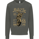 Riders Inc Motorcycle Cafe Racer Biker Bike Kids Sweatshirt Jumper Storm Grey