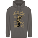 Riders Inc Motorcycle Cafe Racer Biker Bike Mens 80% Cotton Hoodie Charcoal