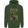 Riders Inc Motorcycle Cafe Racer Biker Bike Mens 80% Cotton Hoodie Forest Green