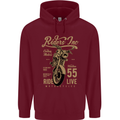 Riders Inc Motorcycle Cafe Racer Biker Bike Mens 80% Cotton Hoodie Maroon