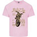 Riders Inc Motorcycle Cafe Racer Biker Bike Mens Cotton T-Shirt Tee Top Light Pink