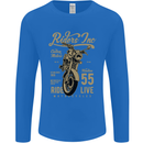 Riders Inc Motorcycle Cafe Racer Biker Bike Mens Long Sleeve T-Shirt Royal Blue