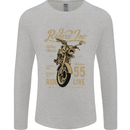 Riders Inc Motorcycle Cafe Racer Biker Bike Mens Long Sleeve T-Shirt Sports Grey