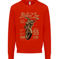 Riders Inc Motorcycle Cafe Racer Biker Bike Mens Sweatshirt Jumper Bright Red