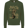 Riders Inc Motorcycle Cafe Racer Biker Bike Mens Sweatshirt Jumper Forest Green