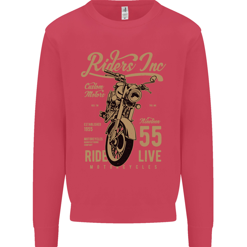 Riders Inc Motorcycle Cafe Racer Biker Bike Mens Sweatshirt Jumper Heliconia