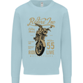 Riders Inc Motorcycle Cafe Racer Biker Bike Mens Sweatshirt Jumper Light Blue