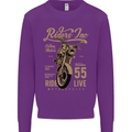 Riders Inc Motorcycle Cafe Racer Biker Bike Mens Sweatshirt Jumper Purple