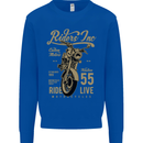 Riders Inc Motorcycle Cafe Racer Biker Bike Mens Sweatshirt Jumper Royal Blue