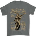 Riders Inc Motorcycle Cafe Racer Biker Bike Mens T-Shirt Cotton Gildan Charcoal