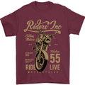 Riders Inc Motorcycle Cafe Racer Biker Bike Mens T-Shirt Cotton Gildan Maroon
